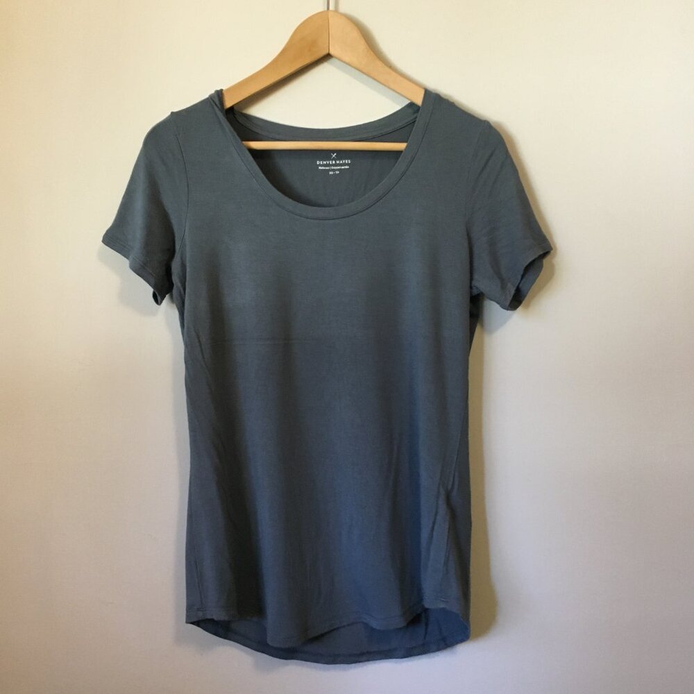 Denver Hayes Blue Steel Grey Relaxed Rayon Tee Size - XS Indie Sleaze - Picture 13 of 13